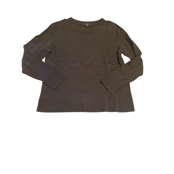 COS Black Crewneck Cotton Sweater Medium Minimalist Career Professional - Picture 1 of 5